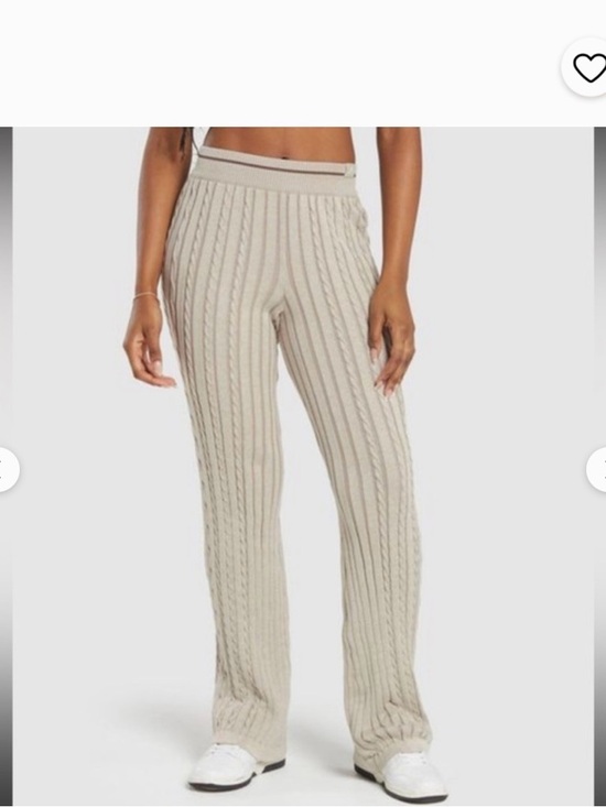 Gymshark Pants - Gymshark Beige Ribbed Knit Pants